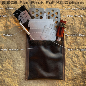 SIEGE Full Flat-Pack Stove Kit with Large Grill, and Fire Starter