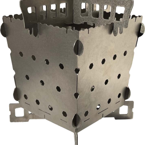 Ultra lightweight backpacking stove: SIEGE Titanium Flat-Pack Stove assembled