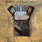 SIEGE Full Flat-Pack Stove Kit with Large Grill, and Fire Starter in optional add-on Sheath