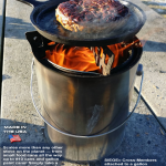 Wood-gas SIEGE Stove made from Gallon Paint Can around #10 Can with Cross-Members