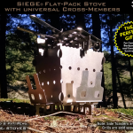 Flat-Pack Portable Camp Stove with Side Toasters and Compact Folding Grill