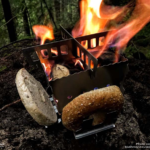 SIEGE Flat-Pack Stove Toasting a Bagel